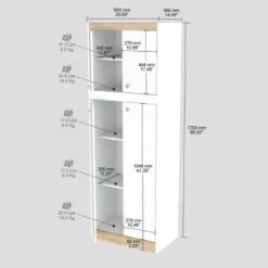 4 Doors Kitchen Storage Cabinet White/Oak - Inval -Baxton Studio Sale Shop GUEST 003d01f3 1d1f 4935 b709 2e2b563a2f45