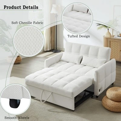 Sleeper Sofa,Tufted Pull-Out Sofa Bed With Adjustable Backrest And USB Ports,Loveseat Sofa,Sleeper Sofa For Living Room,Bedroom-Cuddlewood 6 Sleeper Sofa,Tufted Pull-Out Sofa Bed With Adjustable Backrest And USB Ports,Loveseat Sofa,Sleeper Sofa For Living Room,Bedroom-Cuddlewood - Image 6