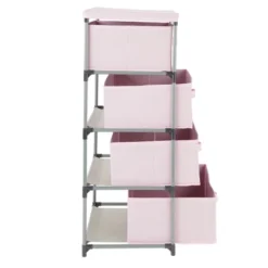 Juvale Fabric Drawer Dresser Storage Organizer Chest Tower With 4 Clothes Drawers Bins For Bedroom, Nursery, Closet, Pink 16.5x13 In -Baxton Studio Sale Shop GUEST 00aaf223 4c74 4cb6 a670 8b99199c06ad