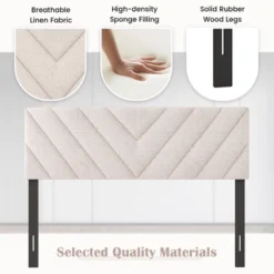 Tangkula Linen Fabric Upholstered Headboard Rectangular Headboard W/ Solid Wood Legs 14 Tangkula Linen Fabric Upholstered Headboard Rectangular Headboard W/ Solid Wood Legs -Baxton Studio Sale Shop GUEST 00e2f3e2 da9b 473f 9d34 95bb7968e732