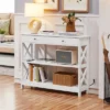 Yaheetech Wooden Console Table Entryway Table With Power Outlet