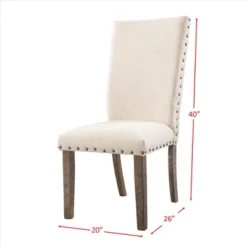 5pc Dex Extendable Dining Table Set, 4 Upholster Side Chairs Walnut Brown/ Cream - Picket House Furnishings -Baxton Studio Sale Shop GUEST 018460da d931 4527 a286 b25998366b70