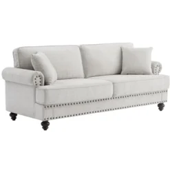 NicBex 82.09 Inch Chenille Sofa Couch,3-Seater Sofa With 2 Throw Pillows For Living Room,Bedroom,Office,Apartment -Baxton Studio Sale Shop GUEST 018e0a71 257e 4773 92fd f276fcedf2e0
