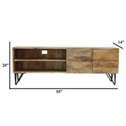 Metal Storage Cabinet TV Stand For TVs Up To 55" Brown - The Urban Port -Baxton Studio Sale Shop GUEST 01a05c36 6c6a 47c8 ab0e 641d783498d9