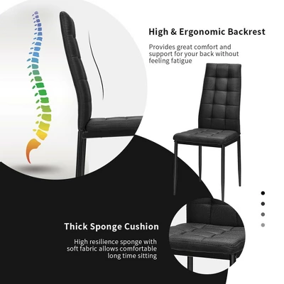 Costway 5pcs Dining Set Wood Table And 4 Fabric Chairs Home Kitchen Modern 5 Costway 5pcs Dining Set Wood Table And 4 Fabric Chairs Home Kitchen Modern - Image 5