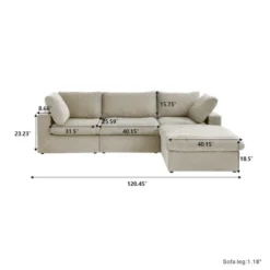 WJShome 4Piece Sectional Sofa Couch,120.45" Down Filled Cloud Modular Couch With Storage Ottoman 16 WJShome 4Piece Sectional Sofa Couch,120.45" Down Filled Cloud Modular Couch With Storage Ottoman -Baxton Studio Sale Shop GUEST 01ceaf94 e584 4d07 a636 afeff0feefef