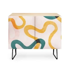 ThirtyOne Illustrations Streamers Black Legged Credenza - Deny Designs -Baxton Studio Sale Shop GUEST 01d5931a 8467 4d76 89f9 4c0b6d4e0b0b