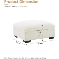 Christopher Knight Home Nelly 36.6" Corduroy Storage Ottoman Footrest -Baxton Studio Sale Shop GUEST 020e4577 72ee 47e8 860a 47a44ddd68c6