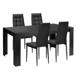 Costway 5pcs Dining Set Wood Table And 4 Fabric Chairs Home Kitchen Modern 17 Costway 5pcs Dining Set Wood Table And 4 Fabric Chairs Home Kitchen Modern -Baxton Studio Sale Shop GUEST 022c50f4 7446 44c7 8132 25e325b7f389