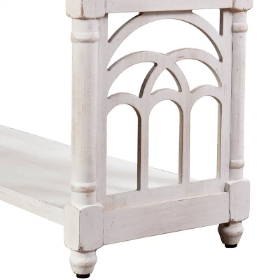 3 Tier Console Table Distressed White - Stylecraft 4 3 Tier Console Table Distressed White - Stylecraft - Image 4