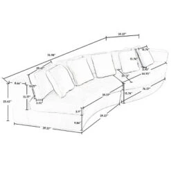 2-Piece Curved Sectional Sofas, 115"Chenille Fabric Modular Couch With 5 Pillows, No Assembly Needed – Cuddlewood -Baxton Studio Sale Shop GUEST 02a5a022 4d6c 4b45 acc7 44f3b60883ef