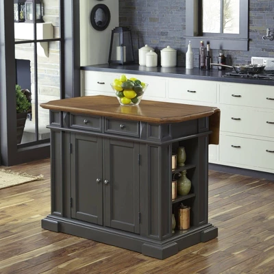 Americana Kitchen Island With Drop Leaf Top Gray - Homestyles 3 Americana Kitchen Island With Drop Leaf Top Gray - Homestyles - Image 3
