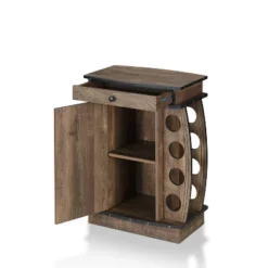 Bundti Mini Bar With 8 Slot Wine Bottle Rack Reclaimed Oak - MiBasics -Baxton Studio Sale Shop GUEST 033ee218 82f4 4c77 9cb4 dcbb946d4cf9
