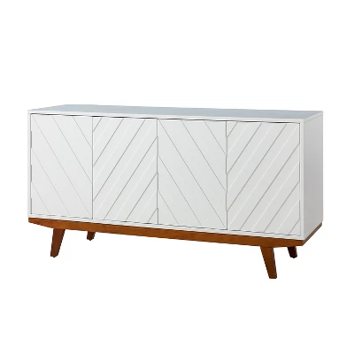 Joscha 60'' Wide Sideboard Cabinet With Solid Wood Legs| KARAT HOME-White 1 Joscha 60'' Wide Sideboard Cabinet With Solid Wood Legs| KARAT HOME-White