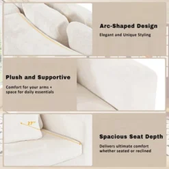 2-Piece Curved Sectional Sofas, 115"Chenille Fabric Modular Couch With 5 Pillows, No Assembly Needed – Cuddlewood -Baxton Studio Sale Shop GUEST 03c60412 6926 443d abad 4d3f0db6c22d