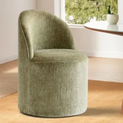 Rolling Barrel Dining Chair, Modern Armless Upholstered Accent Chair With Casters For Kitchen, Home Office, Or Dining Room-Maison Boucle 26 Rolling Barrel Dining Chair, Modern Armless Upholstered Accent Chair With Casters For Kitchen, Home Office, Or Dining Room-Maison Boucle -Baxton Studio Sale Shop GUEST 04175c37 36a4 45fb 89e3 3141b1701299