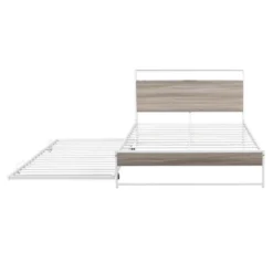 Metal Platform Bed Frame With Trundle Bed, USB Ports And Slat Support-ModernLuxe -Baxton Studio Sale Shop GUEST 046f51ca 3b84 4417 9a64 7b7ffc833469