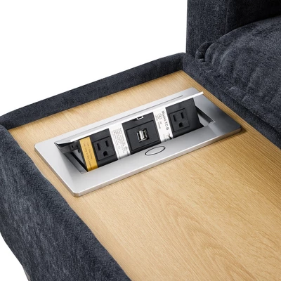 Whisen 90" U-shaped Sectional Sofa Modular Sofa Couch With A Movable Ottoman , A Coffee Table With Hidden Charging Devices 12 Whisen 90" U-shaped Sectional Sofa Modular Sofa Couch With A Movable Ottoman , A Coffee Table With Hidden Charging Devices - Image 12