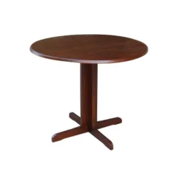 Set Of 3 36" Dual Table With 2 San Remo Chairs Dining Sets Brown - International Concepts