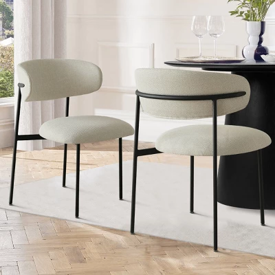 Merida Dining Chair Set Of 2, Simple Design Armless Side Chairs With Metal Legs For Kitchen, Dining Room & Living Space-Maison Boucle 8 Merida Dining Chair Set Of 2, Simple Design Armless Side Chairs With Metal Legs For Kitchen, Dining Room & Living Space-Maison Boucle - Image 8