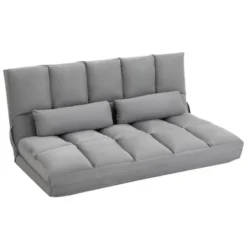 HOMCOM Convertible Floor Sofa Chair, Folding Couch Bed, Guest Chaise Lounge With 2 Pillows, Adjustable Backrest And Headrest -Baxton Studio Sale Shop GUEST 0519e0c6 fa63 484b ae3e bab95ae86982