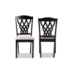 2pc Delilah Fabric Upholstered And Wood Dining Chairs - Baxton Studio