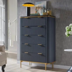 SinCiDo Modern Fluted Drawer Dresser, Gold Accents, Wood TV Stand & Storage Dressers Organizer For Bedroom, Living Room 6 SinCiDo Modern Fluted Drawer Dresser, Gold Accents, Wood TV Stand & Storage Dressers Organizer For Bedroom, Living Room -Baxton Studio Sale Shop GUEST 05afec9f f093 42d8 a03c a0d225dd4065