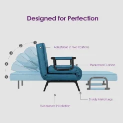 TYBOATLE Convertible Chair Bed Sleeper For Adults With 5-Position Adjustable Backrest & Pillow, Comfy Single Futon Sofa Bed For Apartment, Office -Baxton Studio Sale Shop GUEST 05d01744 5bb6 4fb8 b7a5 e2669b8127aa