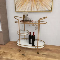 Contemporary Iron Bar Cart Gold - Olivia & May -Baxton Studio Sale Shop GUEST 05ffbc9e 29c5 4d40 82b2 d2a483fd1969
