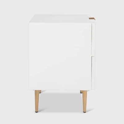 Jolie 2 Drawer Side Table White - Adore Decor 10 Jolie 2 Drawer Side Table White - Adore Decor - Image 10