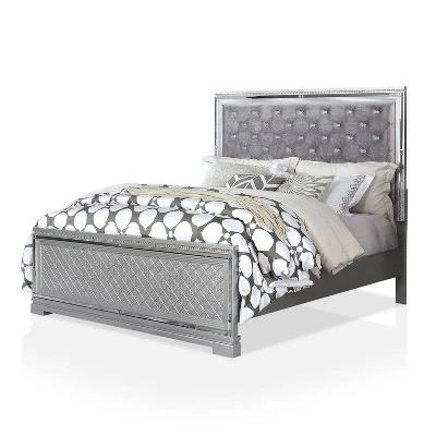 3pc Queen Tenaya Bed With 2 Nightstands Set Silver/Gray - HOMES: Inside + Out 7 3pc Queen Tenaya Bed With 2 Nightstands Set Silver/Gray - HOMES: Inside + Out - Image 7