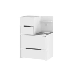 Famapy Space Saving Makeup Vanity W/Light USB Wireless Charging Dressing Vanity Table -Baxton Studio Sale Shop GUEST 0668ce01 7fda 4f6d 8ba9 299818774c94