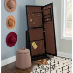 Lola Cheval Mirror/Jewelry Wardrobe Black - Powell Company -Baxton Studio Sale Shop GUEST 06b2f035 718e 411f 85ea 89afc2452002