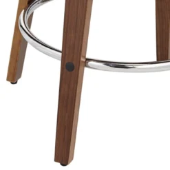 Studio 55D Walnut Swivel Bar Stool 25 3/4" High Mid Century Blue Velvet With Backrest Footrest For Kitchen Counter Height Island -Baxton Studio Sale Shop GUEST 06e32bba 0cd3 41bc 8251 7c83497e565c