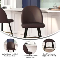 Flash Furniture Lyla Set Of 2 Commercial Modern Armless Counter Stools With Contoured Backrests, Steel Frames And Footrests-Set Of 2 -Baxton Studio Sale Shop GUEST 06f21a15 9196 4f43 9e45 d6bfac1c0bd6