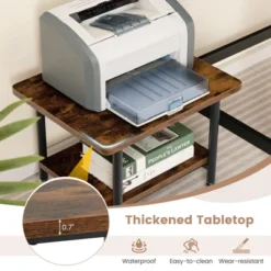 Costway 2-Tier Rolling Under Desk Printer Cart Machine Stand Storage Rack Brown 14 Costway 2-Tier Rolling Under Desk Printer Cart Machine Stand Storage Rack Brown -Baxton Studio Sale Shop GUEST 06f62aa3 4f21 4915 895d 6ed5970bb6e4