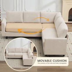 Hyleory Warm Embrace Large L-Shaped Sectional Sofa,Large 5 Seater Sofa For Living Room, Office, Spacious Space -Baxton Studio Sale Shop GUEST 071a674c 9a9f 4591 b1d7 f42318ea15ee