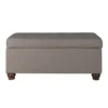 Large Tufted Storage Bench Textured Gray - HomePop: Upholstered Bedroom Ottoman With Lid
