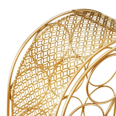 Twine Trellis Wine Rack, Holds 14 Bottles, Gold Countertop Wine Storage, Cast Iron 4 Twine Trellis Wine Rack, Holds 14 Bottles, Gold Countertop Wine Storage, Cast Iron - Image 4