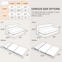 ARTPLAN Fold Sofa Bed-Sleeper Single With Pillow,Futon Sleeper Chair Guest Bed With Washable Linen Cover, Foldable Mattress For Living Room, -Baxton Studio Sale Shop GUEST 073359e4 02ea 4842 9441 c59ea2851489