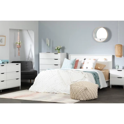 Full/Queen Kanagane Headboard With Shelf Pure White - South Shore 2 Full/Queen Kanagane Headboard With Shelf Pure White - South Shore - Image 2