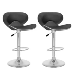 Set Of 2 Adjustable Curved Form Fitting Leatherette Barstool - Corliving 14 Set Of 2 Adjustable Curved Form Fitting Leatherette Barstool - Corliving -Baxton Studio Sale Shop GUEST 07f05738 c704 40f8 8b59 914b44f87a16
