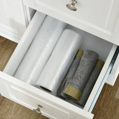 HOMCOM Kitchen Island With Drop Leaf, Rolling Kitchen Cart On Wheels With 3 Drawers, Cabinet, Natural Wood Top, Spice Rack And Towel Rack, White 4 HOMCOM Kitchen Island With Drop Leaf, Rolling Kitchen Cart On Wheels With 3 Drawers, Cabinet, Natural Wood Top, Spice Rack And Towel Rack, White - Image 4