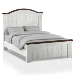 2pc Queen Willow Rustic Bedroom Set Distressed White/Walnut - HOMES: Inside + Out -Baxton Studio Sale Shop GUEST 08a17036 555d 42b9 9a49 54a61a1e86f9