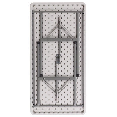 Emma And Oliver 4-Foot Granite White Plastic Folding Table - Banquet / Event Folding Table 6 Emma And Oliver 4-Foot Granite White Plastic Folding Table - Banquet / Event Folding Table - Image 6