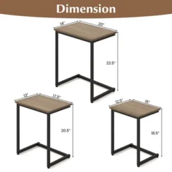 Tangkula 3 Pcs Nesting Coffee End Table Set Stacking Side Nightstand Living Room -Baxton Studio Sale Shop GUEST 08fb9007 026b 43c4 9d47 79bb6f873c1e