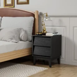 NicBex Modern Wooden Nightstands With Drawers And Storage,Vintage-style And Bevel MDF Design,Mid Century Night Stand For Bedroom -Baxton Studio Sale Shop GUEST 09112cda d8b3 4637 acc3 47628ba4fd8e