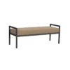 Modern Metal Faux Shearling Bench - HomePop