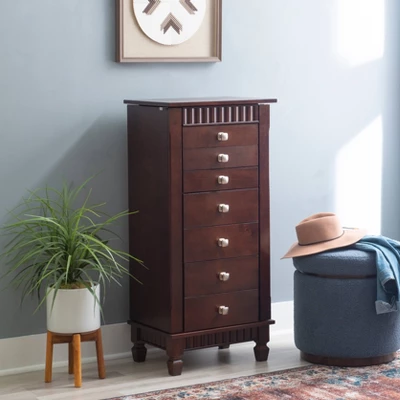 Tierra Contemporary Jewelry Armoire Merlot Brown - Powell Company 1 Tierra Contemporary Jewelry Armoire Merlot Brown - Powell Company