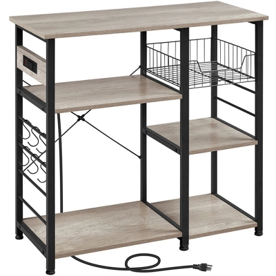Yaheetech Vintage Kitchen Island Baker's Rack With Power Outlet Utility Microwave Stand 6 Yaheetech Vintage Kitchen Island Baker's Rack With Power Outlet Utility Microwave Stand - Image 6